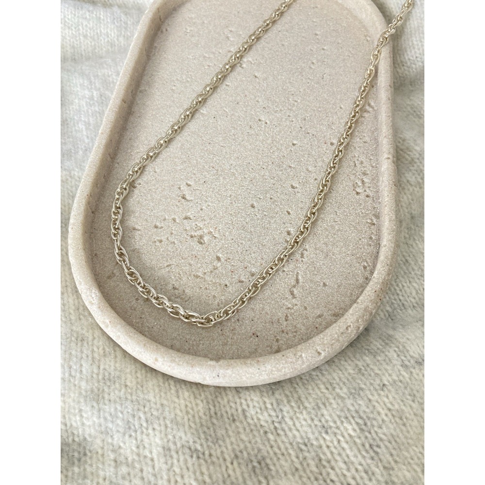 Vintage GERMANY Silver Tone Chain Necklace‎ Rope Style Link Classic